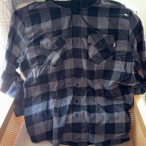 Mens HURLEY Hooded Flannel shirt, Sz Large